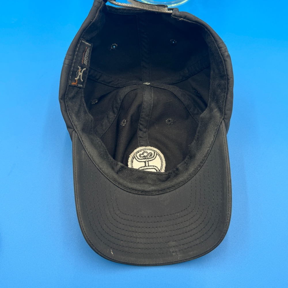 Hooey Mens Black Performance Adjustable Baseball Cap Hat Embroidered Logo - Picture 7 of 8